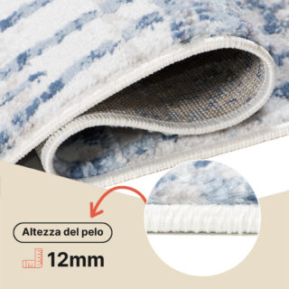 Tappeto Sky Blu Crema Etnico Strisce