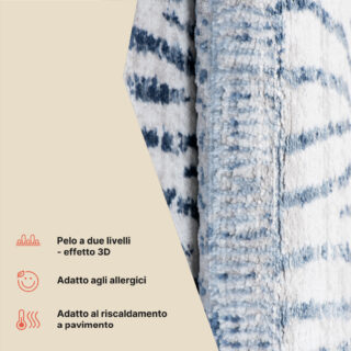 Tappeto Sky Blu Crema Etnico Strisce