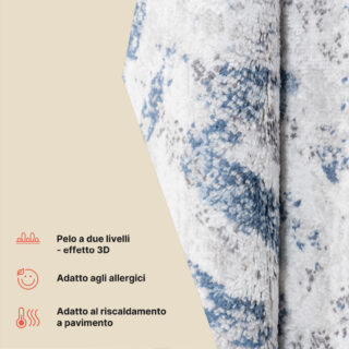 Tappeto Sky Blu Crema Moderno Zigzag