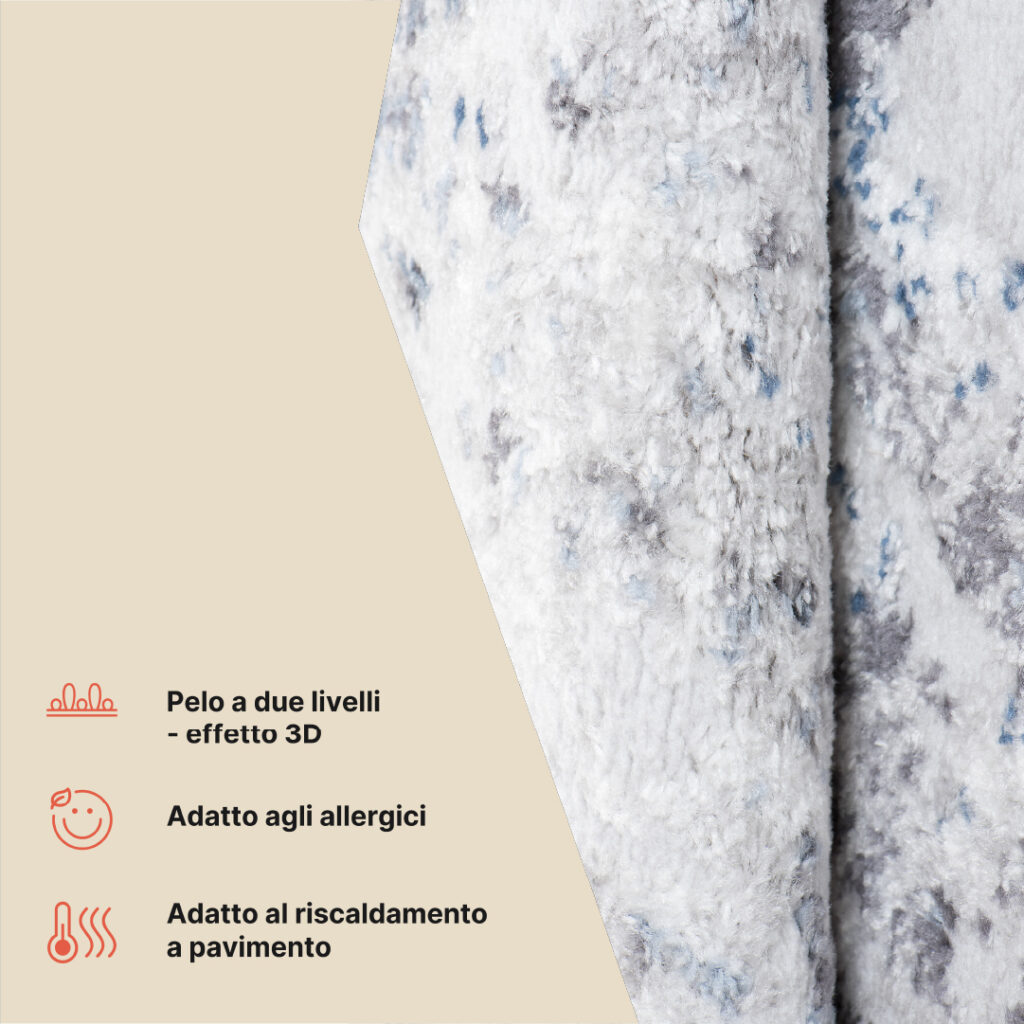 Tappeto Sky Grigio Blu Moderno Zigzag